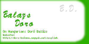 balazs doro business card